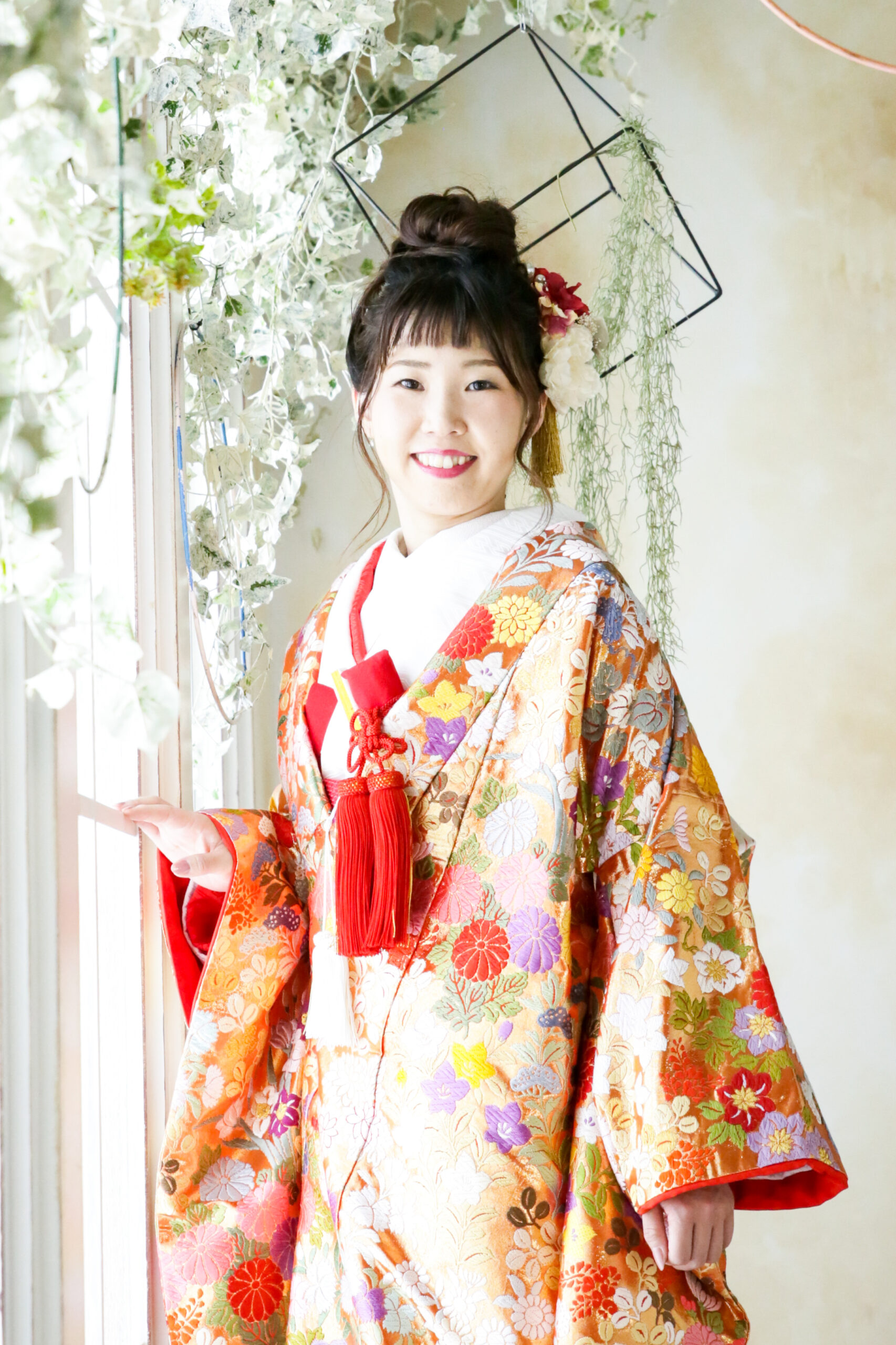 JUK122   草花飛鶴  佐賀錦